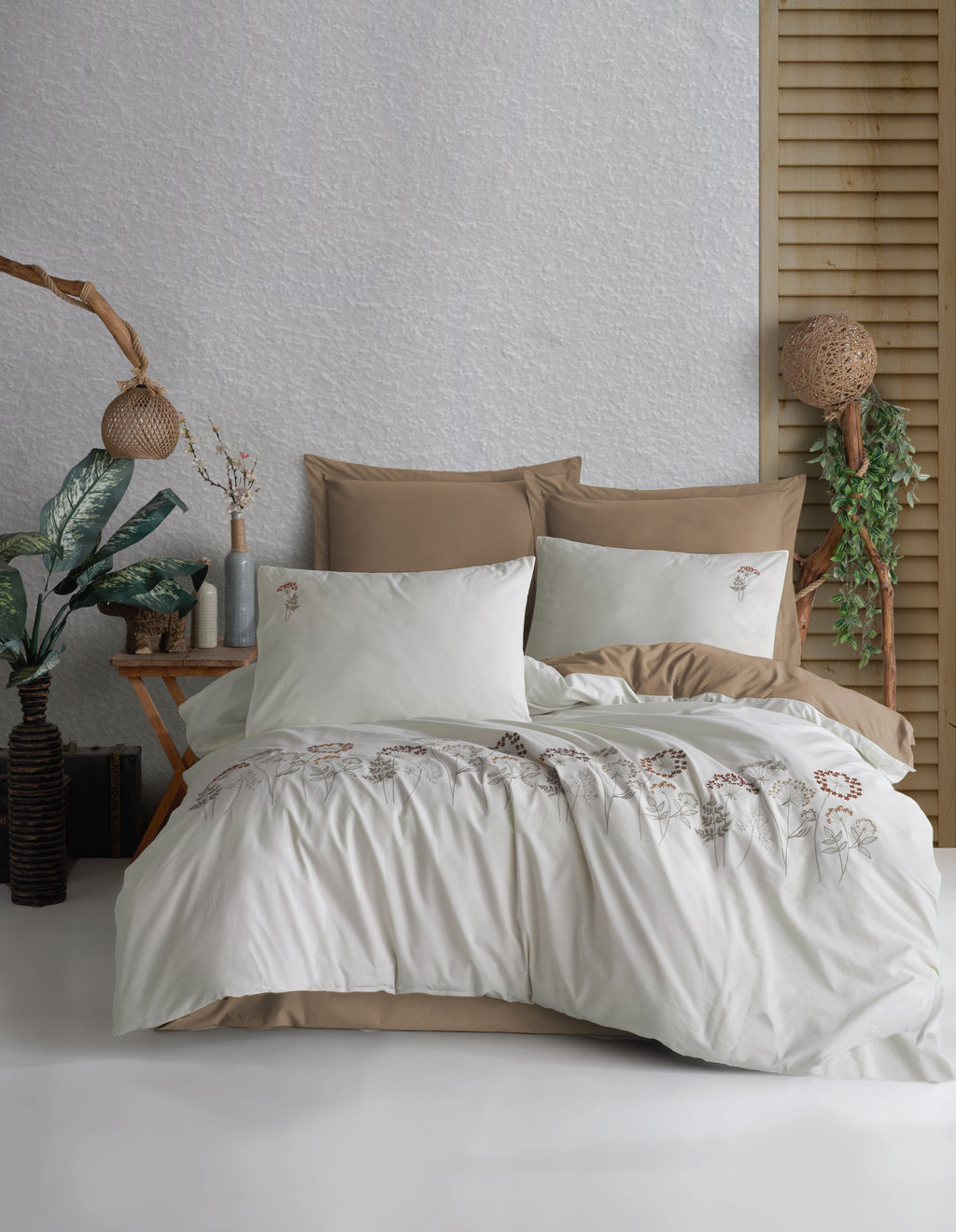 BOTANIC Duvet Cover Set / BROWN